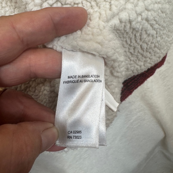 Lucky Brand Shirt Jacket Womens Size Large Red Black Plaid Sherpa Lined Western - Picture 2 of 10